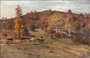 â€“Autumn Landscapeâ€ by Monadnock artist William Preston Phelps brought $4,800.