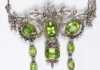 Diamond and Peridot Lavaliere Necklace