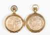 Two Ornate 14kt. Gold Pocket Watches