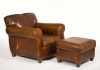 Leather Armchair and Ottoman, made by "Mitchell Gold" especially for "Restoration Hardware"