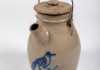 Wire Handle Stoneware Pouring Jug w/ Blue Bird Decoration- UPDATED 2/1