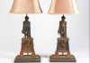 Pair of George Washington Cast Iron Lamps