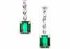 Art Deco Style Tourmaline and Diamond Drop Earrings