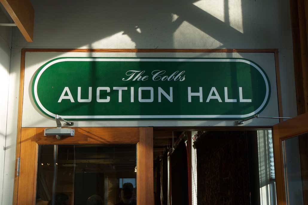 the auction hall entrance  - where the selling and buying meet